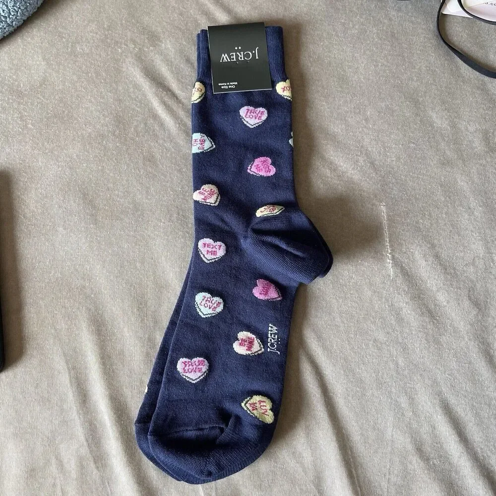 J.Crew Mens Candy Socks Blue One Size Office Casual Preppy Modern Style BL667